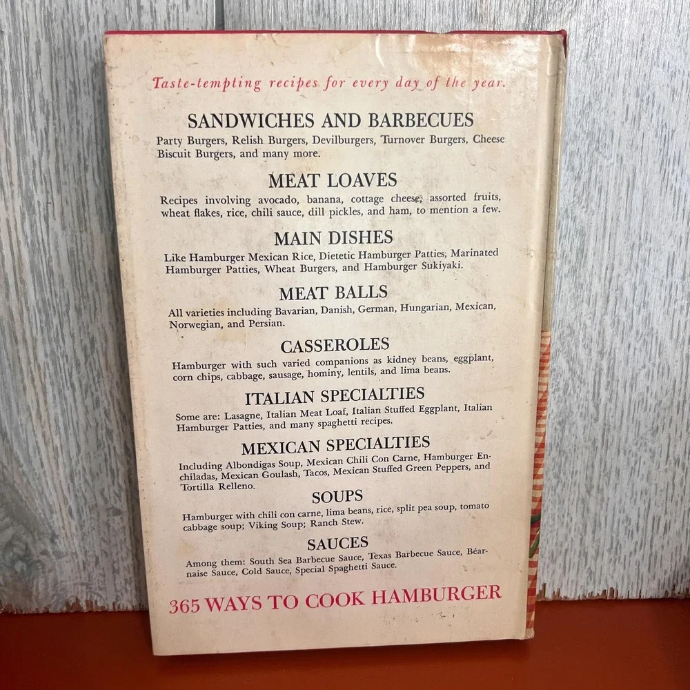 1960 365 Ways to Cook Hamburger‎ Vintage Cookbook